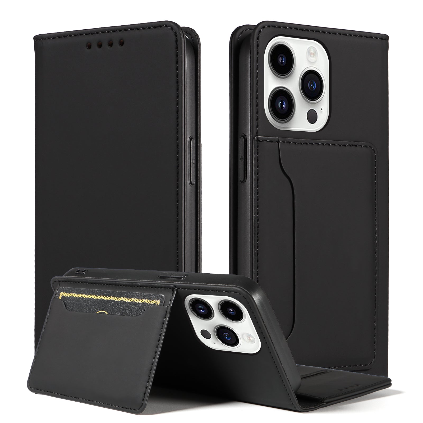 Pouzdro na telefon proti pádu pro iPhone 14 Pro Stojánek Peněženka PU kožený magnetický kryt s plnou ochranou na mobil Pouzdro na telefon proti pádu pro iPhone 14 Pro Stojánek Peněženka PU kožený magnetický kryt s plnou ochranou na mobil